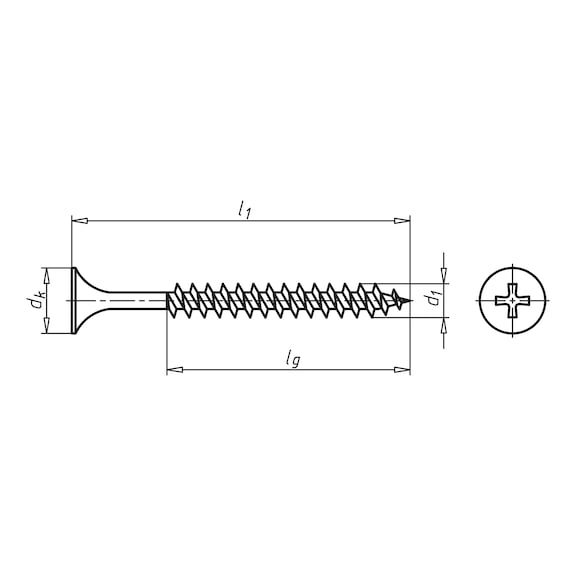 Würth Schnellbauschraube mit Doppelgewinde 3,5-5mm phosphatiert