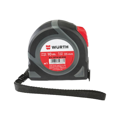 Würth Rollmaßband / Rollmeter von 3-10m mit Stahl-Endhaken